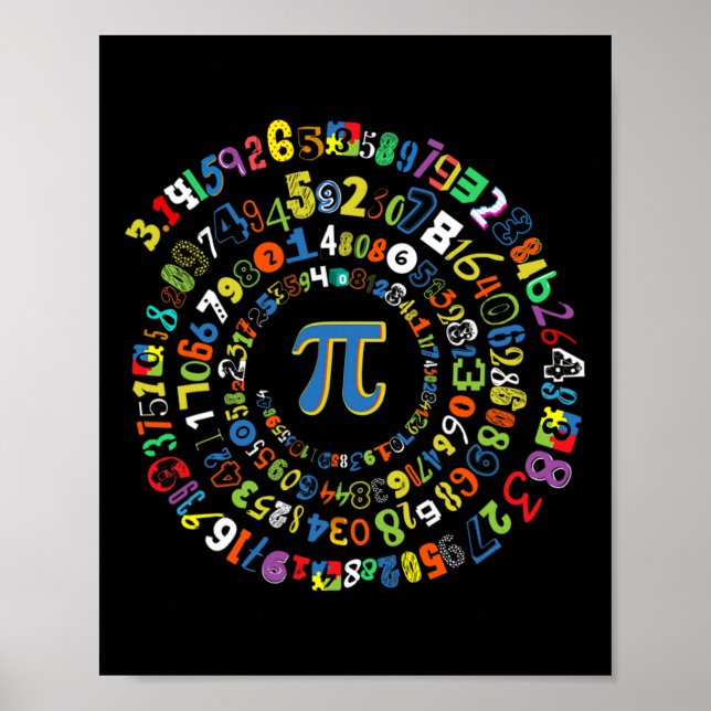 Póster Dia Pi Diez Graciosa Espiral Matemática Geek Guay  (Frente)