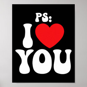 Póster Día Ps Te Amo Púrpura Divertido San Valentín Parej