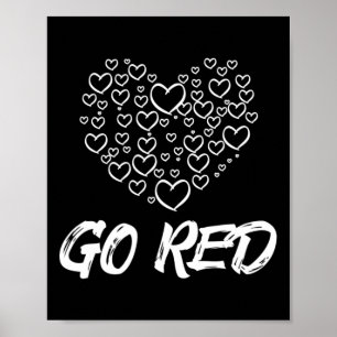 Póster Día Rojo Ir Enfermedad del Corazón Rojo Regalos de