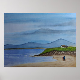 Póster Día romántico en la playa