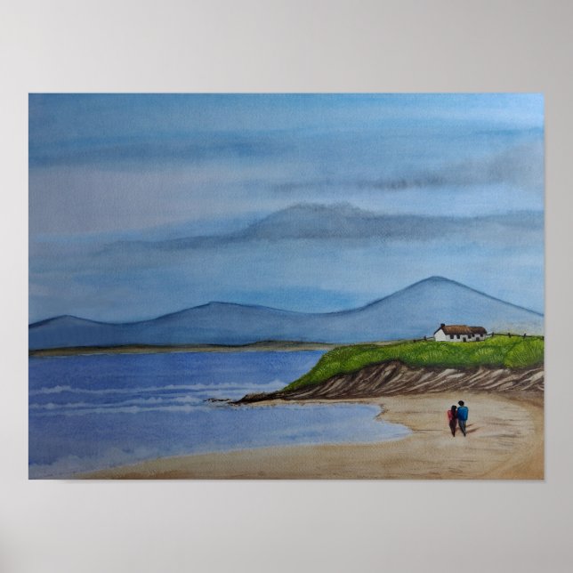 Póster Día romántico en la playa (Frente)