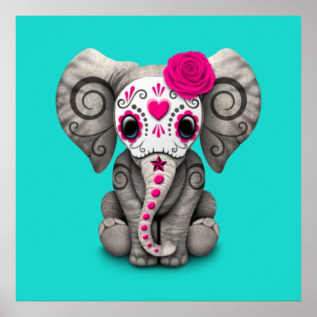 Póster Día rosado del elefante muerto (Frente)