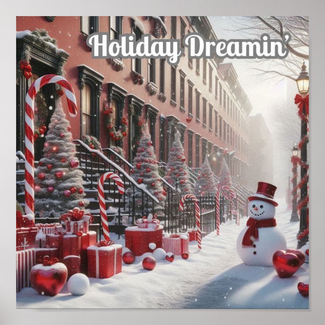 Póster Día Santo Dreamin' Candy Cane Nieve (Frente)