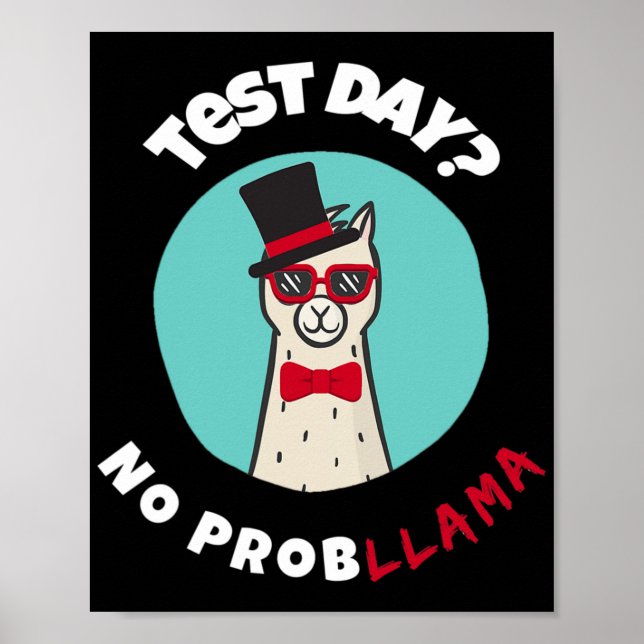 Póster Día Sin problema Prueba divertida Diseño de Llama (Frente)