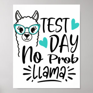 Póster Día sin prueba de profesores Prob-llama Llama Día