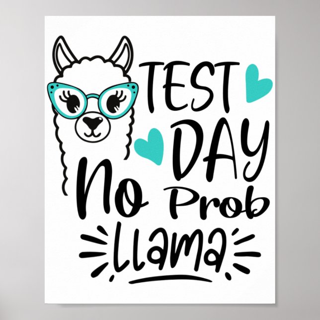 Póster Día sin prueba de profesores Prob-llama Llama Día  (Frente)