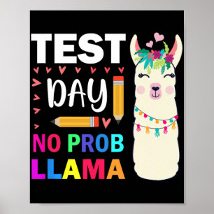 Póster Día sin prueba de profesores Prob-llama Llama Día