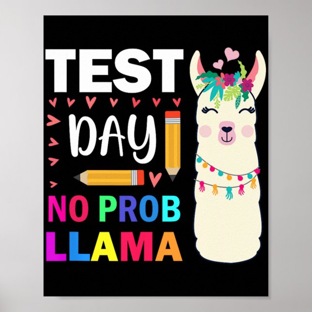 Póster Día sin prueba de profesores Prob-llama Llama Día  (Frente)