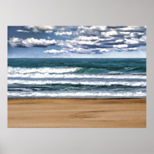 Póster Día solitario de la playa