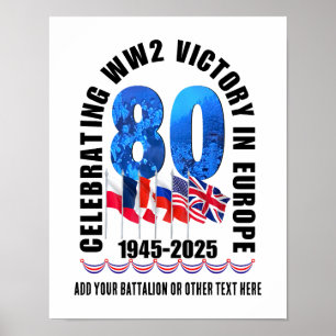 Póster Día VE 80º Aniversario Victoria en Europa WW2