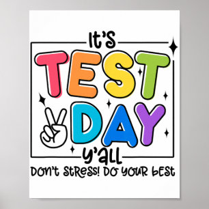 Póster Día Y'all Rock The Test 1 2 3 Motivación