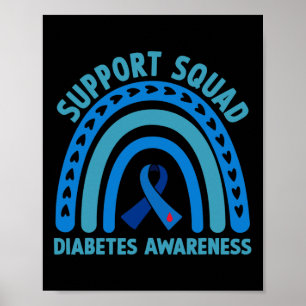 Póster Diabetes Blue Support Squad Diabetes Sensibilizaci