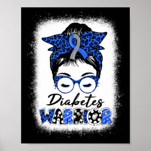 Póster Diabetes Conciencia Mes Tipo T1d T2d Messy Bun Wa