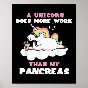 Póster Diabetes de tipo 1 de unicornio de páncreas divert