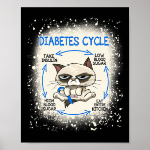 Póster Diabetes Diabetes Sensibilización Diabetes Gato Di