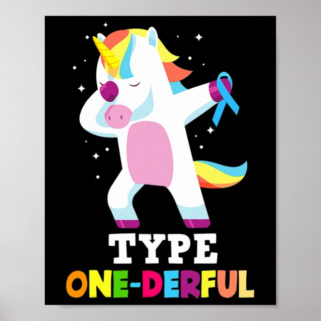 Póster Diabetes Diabéticos Diabéticos Tipo 1 Diabetes T1D (Frente)