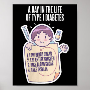 Póster Diabetes divertidos en mujeres de tipo 1