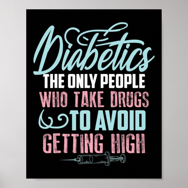 Póster Diabetes divertidos: regalo de conciencia sobre la (Frente)