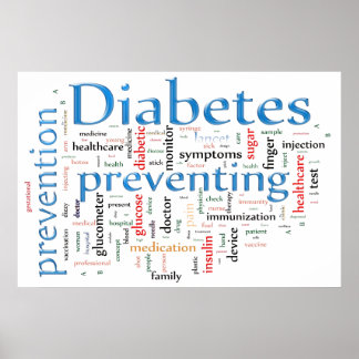 Póster Diabetes evitando el azul