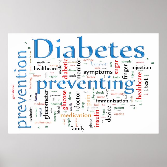 Póster Diabetes evitando el azul (Frente)