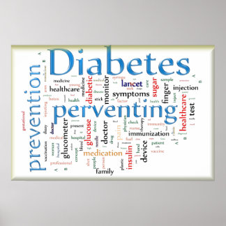 Póster Diabetes evitando el azul