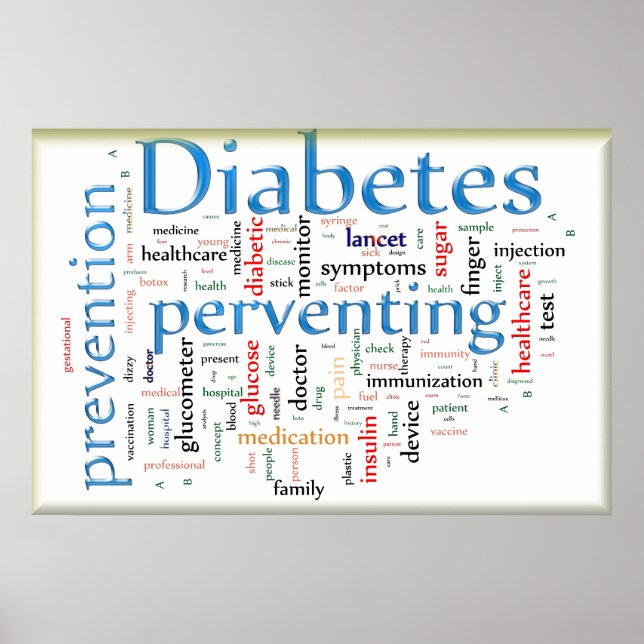 Póster Diabetes evitando el azul (Frente)