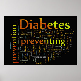 Póster Diabetes evitando el NEGRO