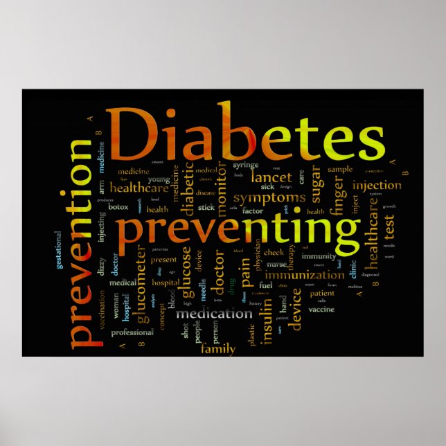 Póster Diabetes evitando el NEGRO (Frente)