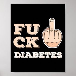 Póster Diabetes falsos - Conciencia de guerreros luchador