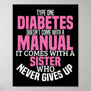 Póster Diabetes Hermana Tipo 1 T1D Sensibilización Diabét