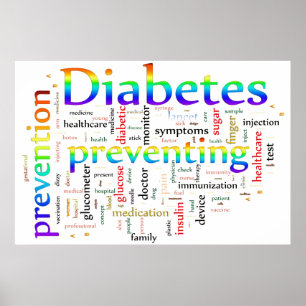 Póster Diabetes que previene el arco iris