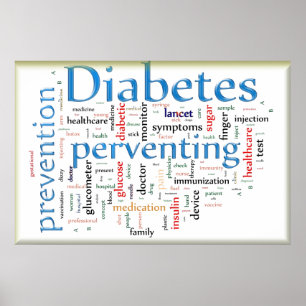 Póster Diabetes que previene el azul