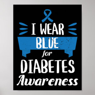 Póster Diabetes Sensibilización Mes Yo Uso Azul T1 T2