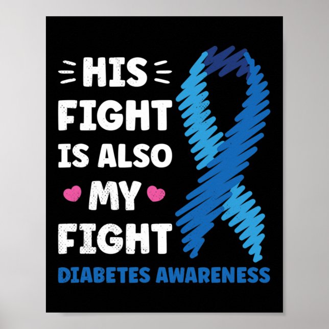 Póster Diabetes Su Lucha Es Mi Conciencia De La Lucha (Frente)