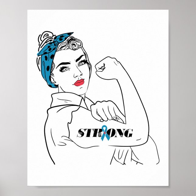 Póster Diabetes tipo 1 de Rosie fuerte (Frente)