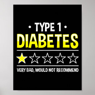 Póster Diabetes tipo 1 divertidos Humor de una estrella