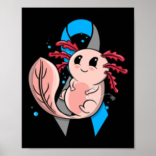 Póster Diabetes Tipo 1 T1d Conciencia Cute Axolotl Insuli