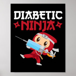 Póster Diabética Ninja Tipo 1 Sensibilización sobre la di