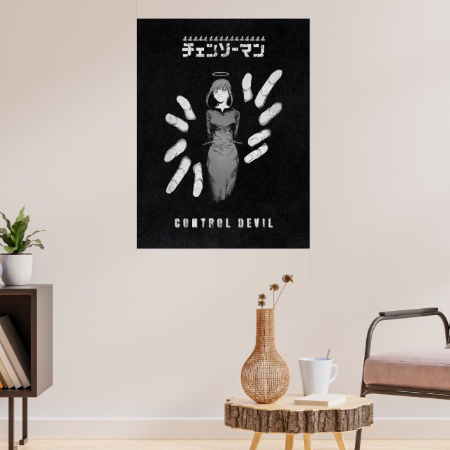Póster Diablo de Control – Ilustración oscura de anime de (Salón 3)