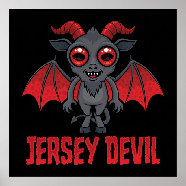 Póster Diablo de Jersey Adorable de los Pine Barrens (Frente)