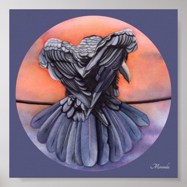 Póster Diablo El cuervo Black Raven Art Imprimir Miranda (Frente)