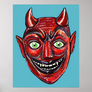 Póster Diablo Rojo Vintage Halloweenies