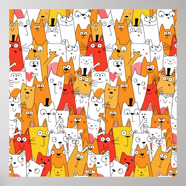 Póster Diablos del grupo de gatos Personalizados divertid (Frente)