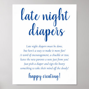 Póster Diafines nocturnos azules simples   Cerulean Showe