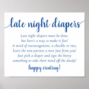 Póster Diafines nocturnos azules simples   Cerulean Showe