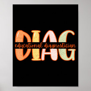 Póster diagnosticador educativo diagnóst retro diagnóst e