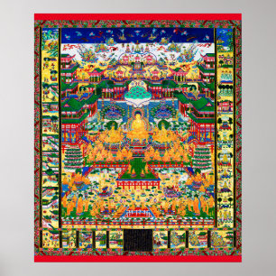 Póster Diagrama cósmico de Mandala para meditación