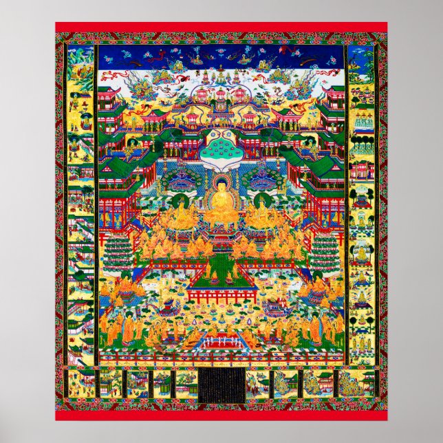 Póster Diagrama cósmico de Mandala para meditación (Frente)