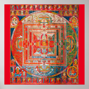 Póster Diagrama cósmico de Mandala para meditación