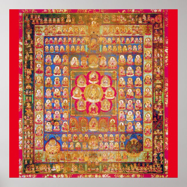 Póster Diagrama cósmico de Mandala para meditación (Frente)